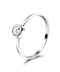 Bezel Set Stone Silver Ring NSR-507